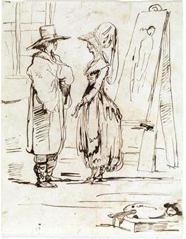 SCENA NELL’ATELIER DI UN ARTISTA - Paolo Vincenzo Bonomini