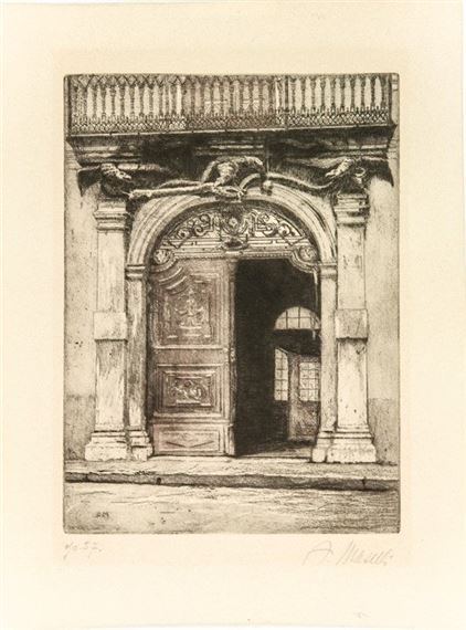 Two Works: Venezia la Misericordia; Antico portone - Augusto Maselli