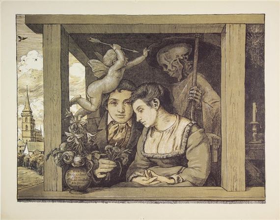 Amor und Tod by Hans Thoma, 1896