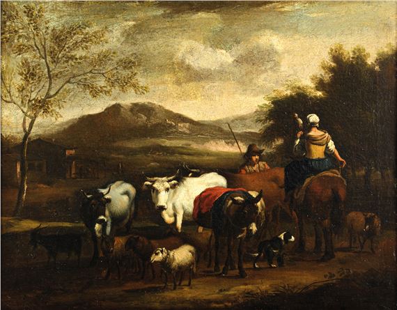 Paesaggio con pastori e armenti by Johan Heinrich Roos