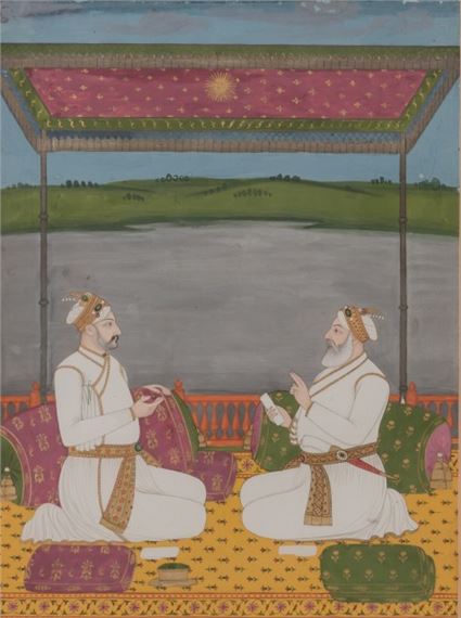 Indian School, 18th Century | Depicting two Mughal rulers seated in ...
