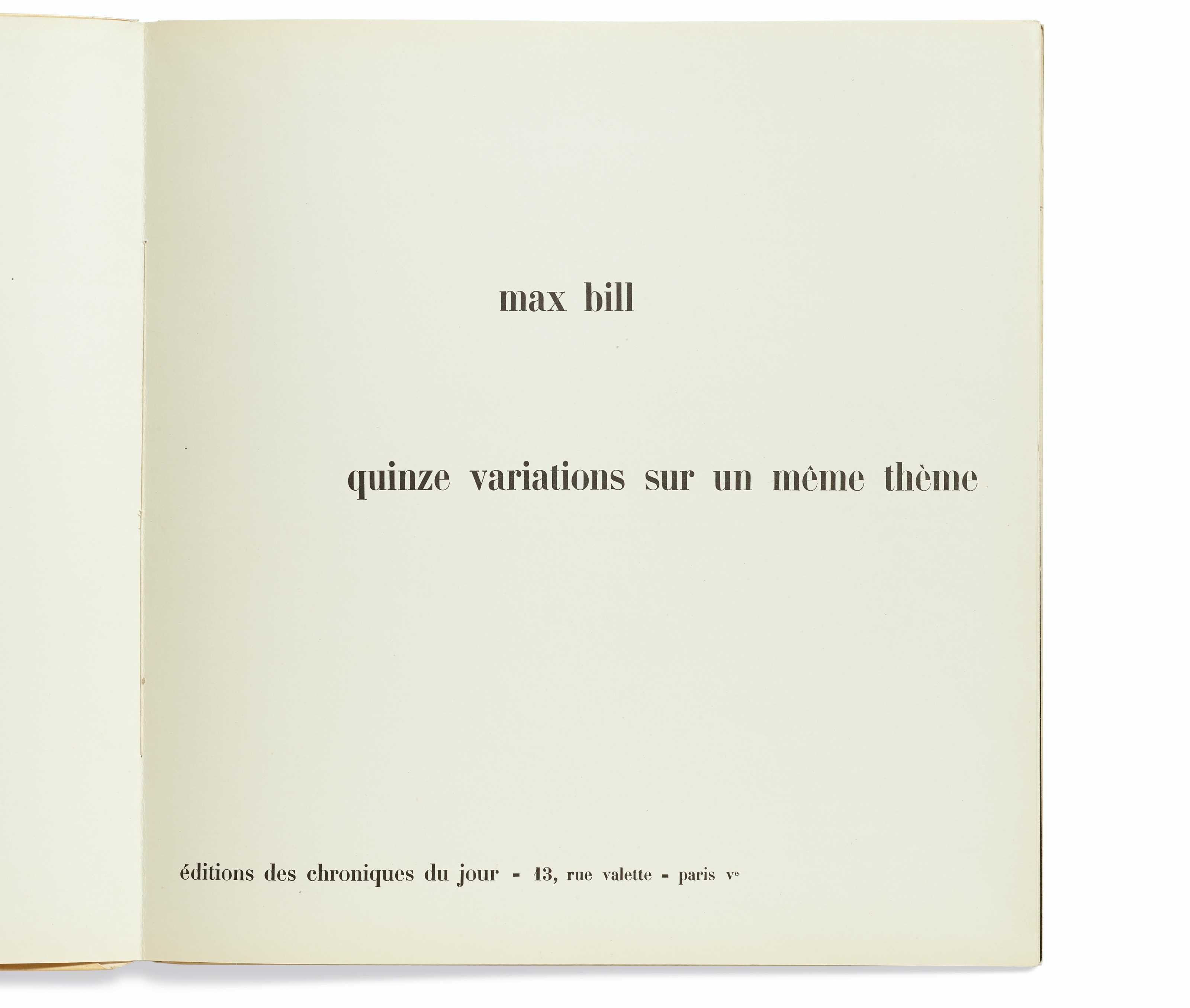 Max Bill | quinze variations sur un même thème | MutualArt