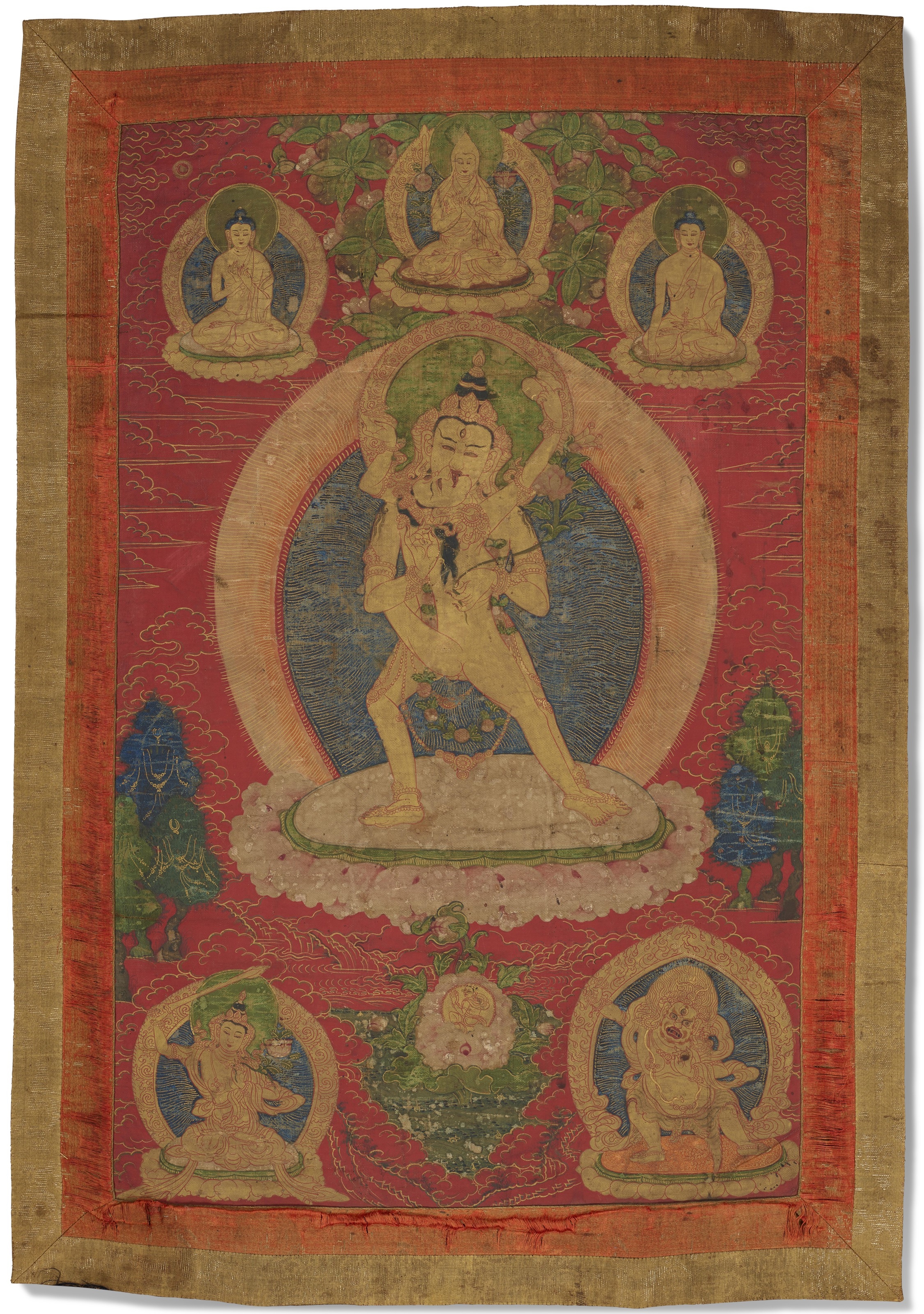 A PAINTING OF CHAKRASAMVARA AND VAJRAVARAHI by Tibetan School, 18th Century