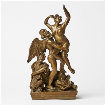 Mythological sculpture group - Tiden, Sanningen & Envy, Stockholm work in Carolingian baroque - Burchardt Prechts