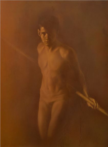 Large Robert Ryel Bliss Male Nude Painting by Robert R. Bliss, 1961