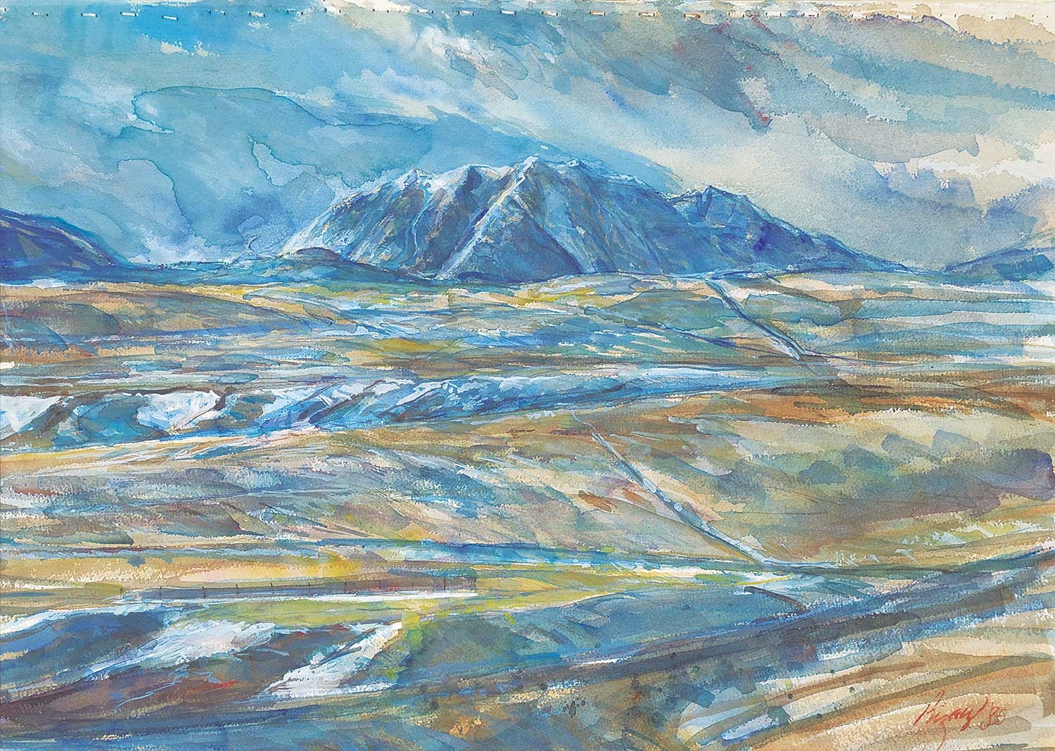 Jack Rigaux Turtle Mountain in Winter (1985) MutualArt