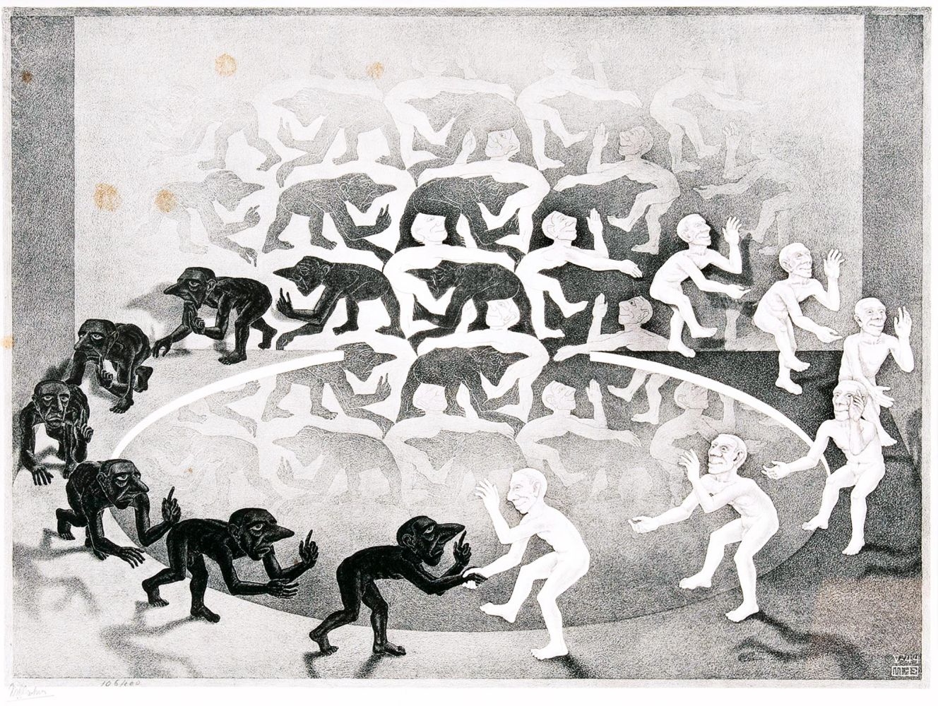 ENCOUNTER by Maurits Cornelis Escher, 1944