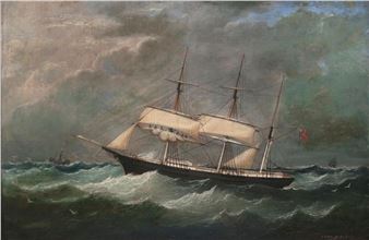A NORWEGIAN THREE-MASTER IN A GALE - Joseph Semple