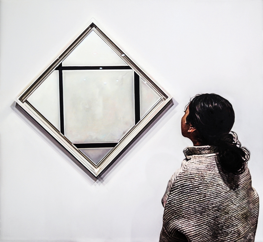 Artwork by Annie Cabigting, Composition in Black and White (Painting 1), Made of oil on canvas