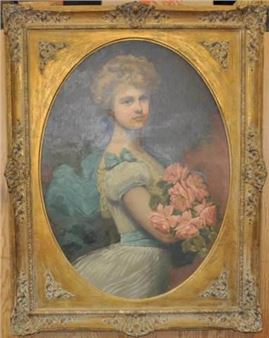Five Works: Framed Portrait; Four Portrait photos - Florence A. Farrell Bryant