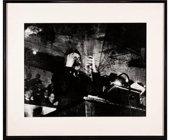 Leon Trotsky lecturing in Copenhagen,Denmark Nov 1932•Photo Robert Capa•POSTCARD 