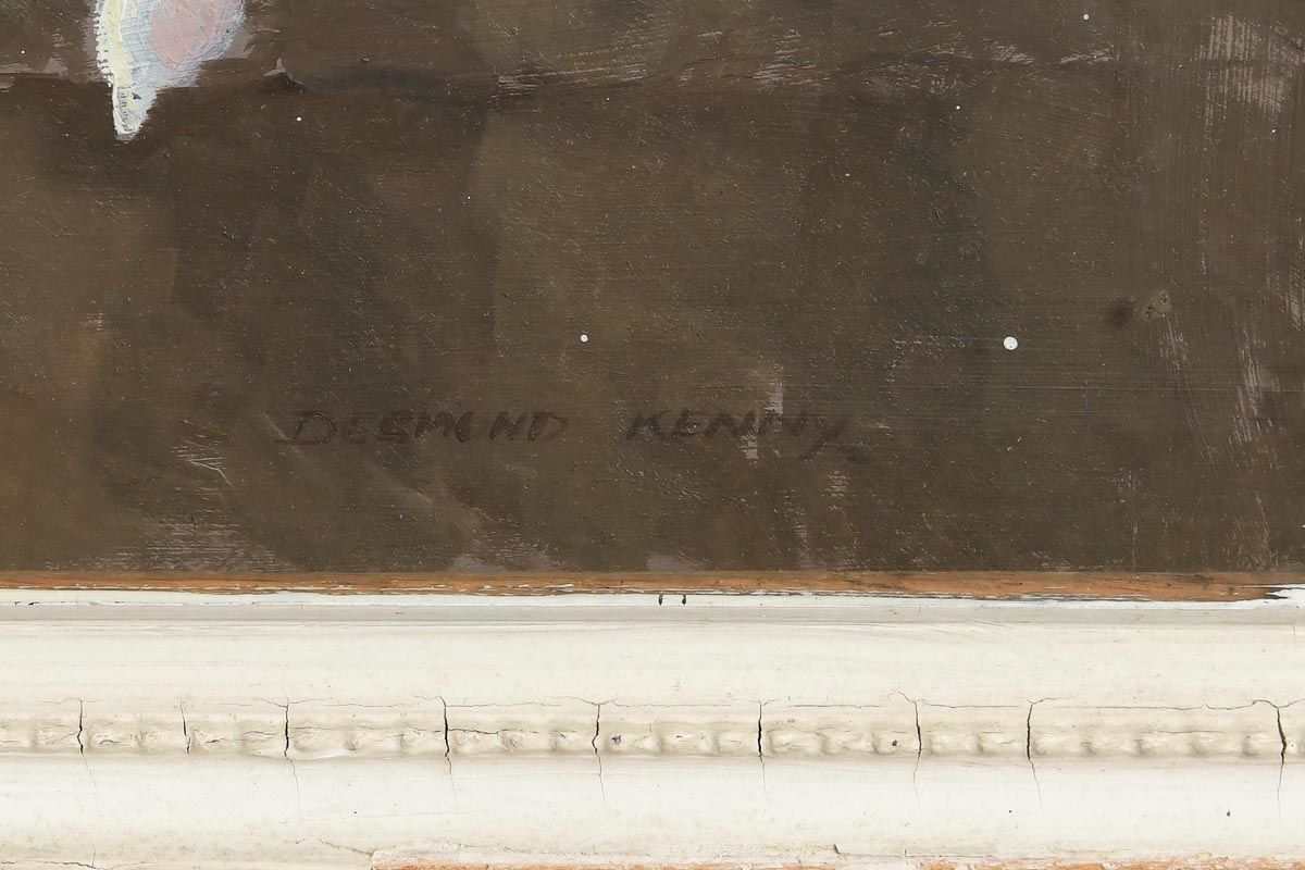 Artwork by Desmond Kenny, Still Life with Flowers, Made of oil on board