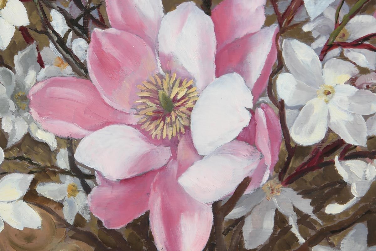 Artwork by Desmond Kenny, Still Life with Flowers, Made of oil on board