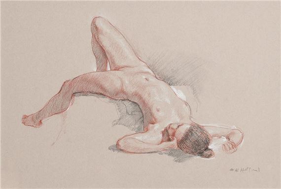 Reclining Female Nude by Harry Holland