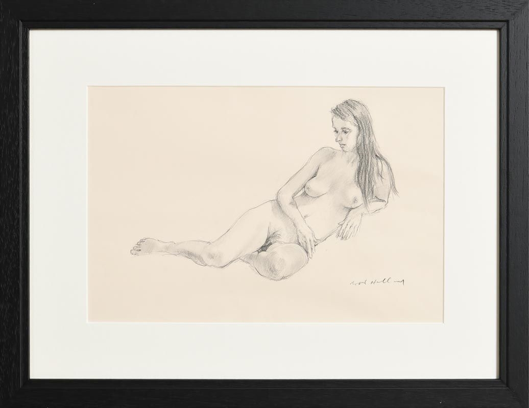 Artwork by Harry Holland, Reclining Nude, Made of pencil drawing