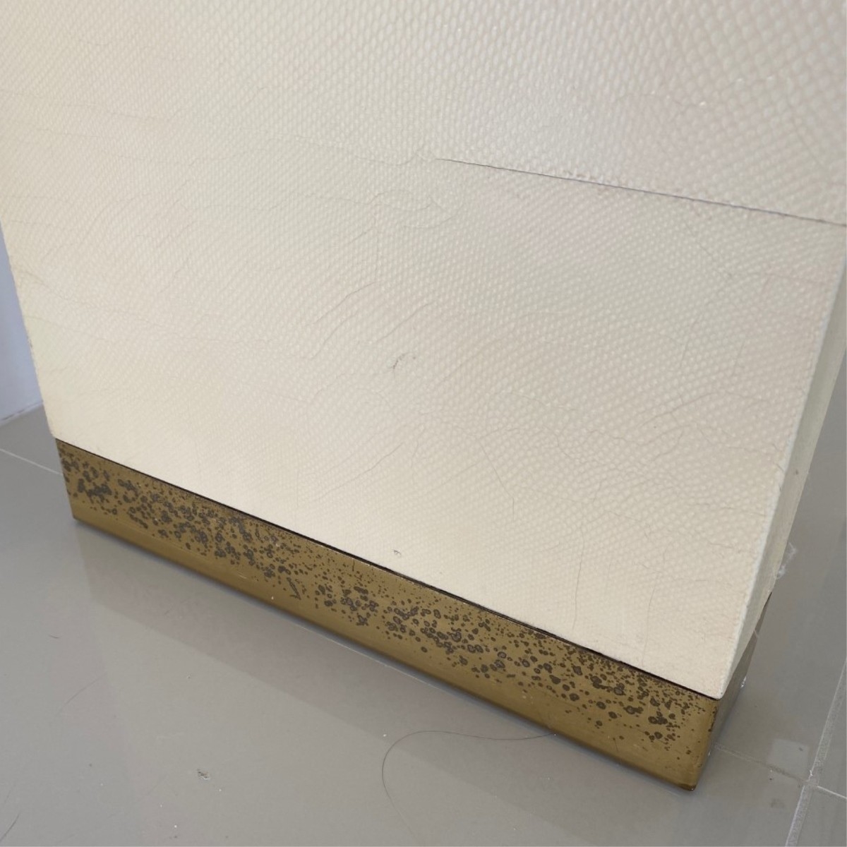 Ron Seff Modern Lacquer Waterfall Console Table with Brass Fittings