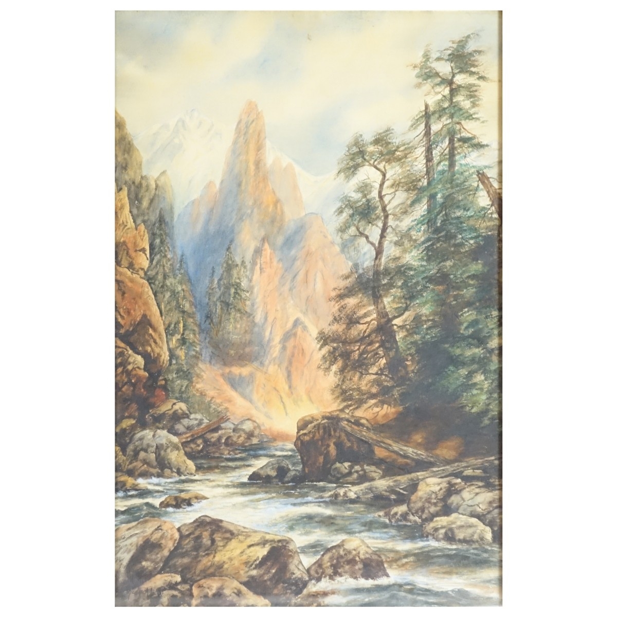 Artwork by Michal A. Earp, American Landscape Scene, Made of Watercolor on Paper