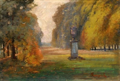 Artwork by Emily Lengnick, Maillebahn in Pillnitz, Made of Oil on canvas