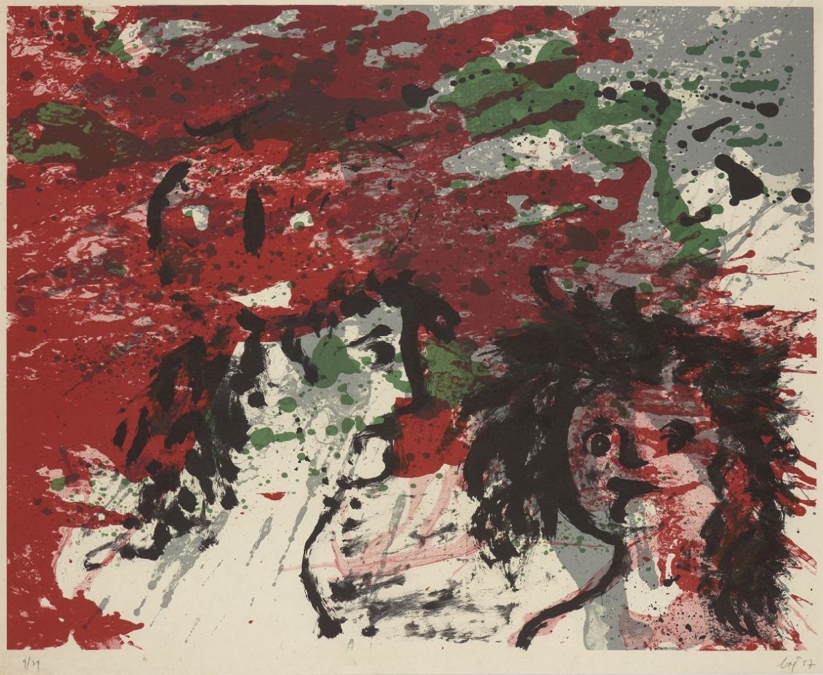 Untitled (Two Heads) by Enrico Baj, 1957