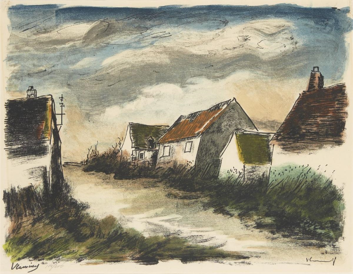 Montigny sur Avre [Walkerskirchen 266] by Maurice de Vlaminck, 1956