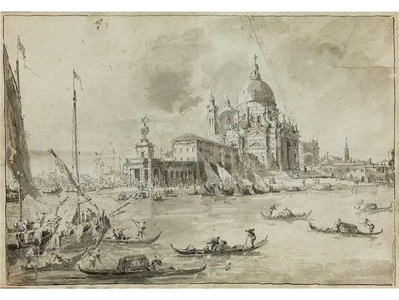 VENEDIG, BLICK AUF DIE BASILIKA ST. MARIA DELLA SALUTE MIT DEM ZOLLGEBÄUDE by Francesco Guardi, Giacomo Guardi