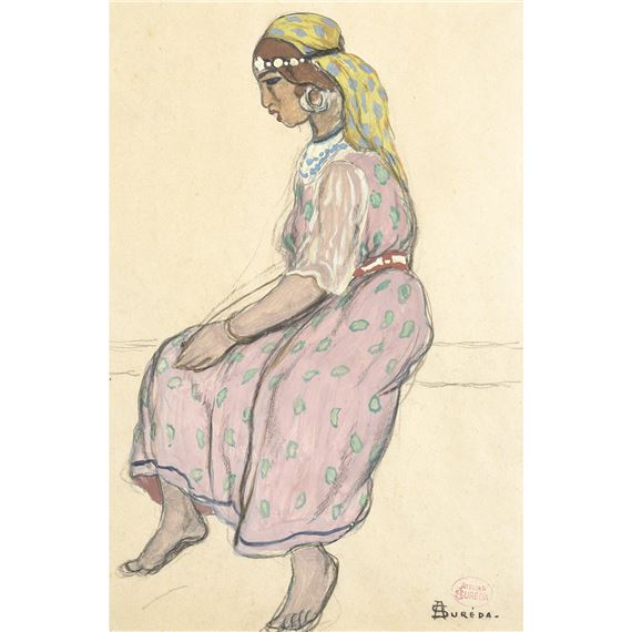 JEUNE ORIENTALE DE PROFIL by André Suréda