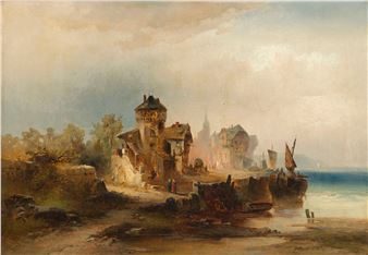 Vue d'une ville portuaire - Nicolai von Astudin