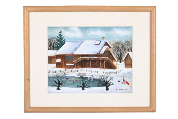 ICE SKATING AT THE CIDER MILL, FLY CREEK, N.Y. by Janet Munro, circa 1988
