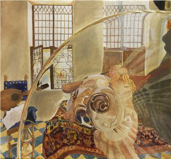 Girl with a glass of wine. As Vermeer (left eye) from the series «Modeling» - Alena Tereshko