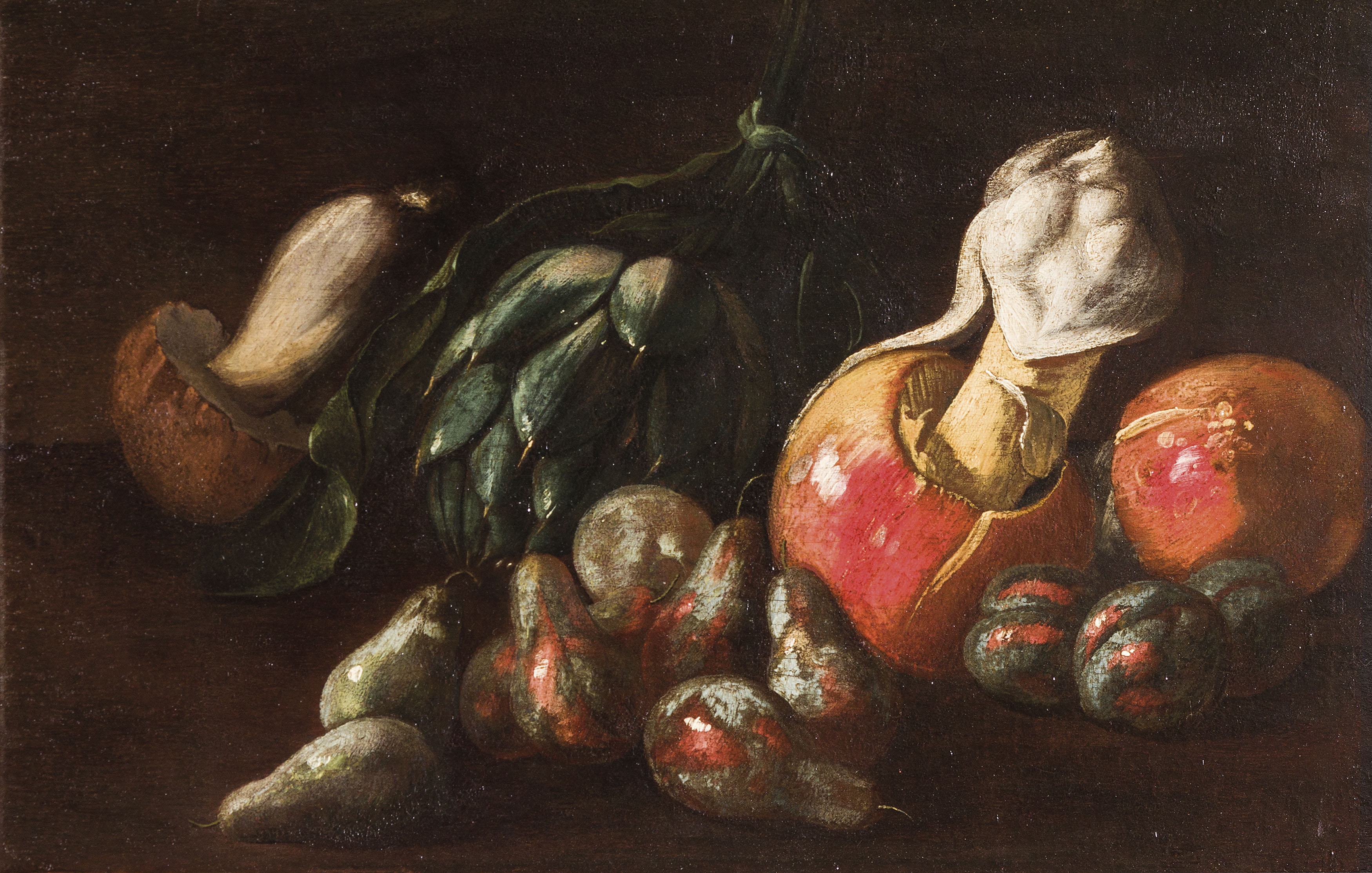 Angelo Maria Rossi | Natura morta con frutta, funghi e carciofo | MutualArt