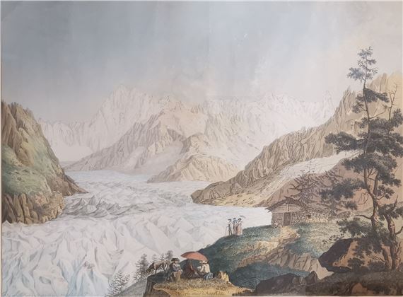 Carl Ludwig Hackert | Vue de la Mer de Glace et de l'Hopital de Blair ...