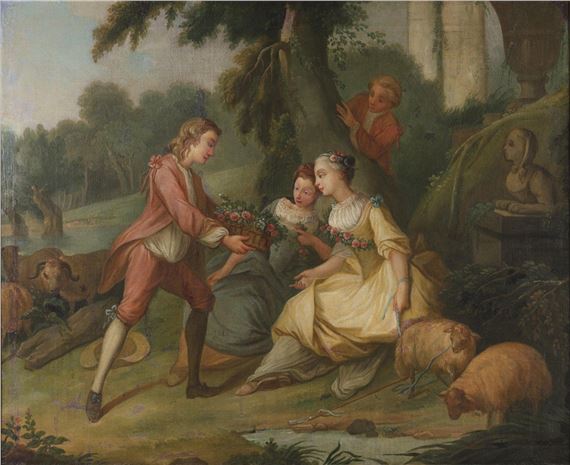 Lot - Artist Unknown, (17th/18th century), Pastoral Scene with
