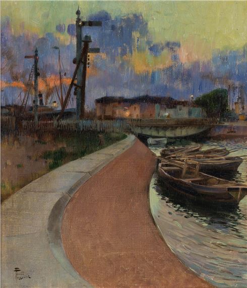 Fernand Toussaint | Port Scene | MutualArt