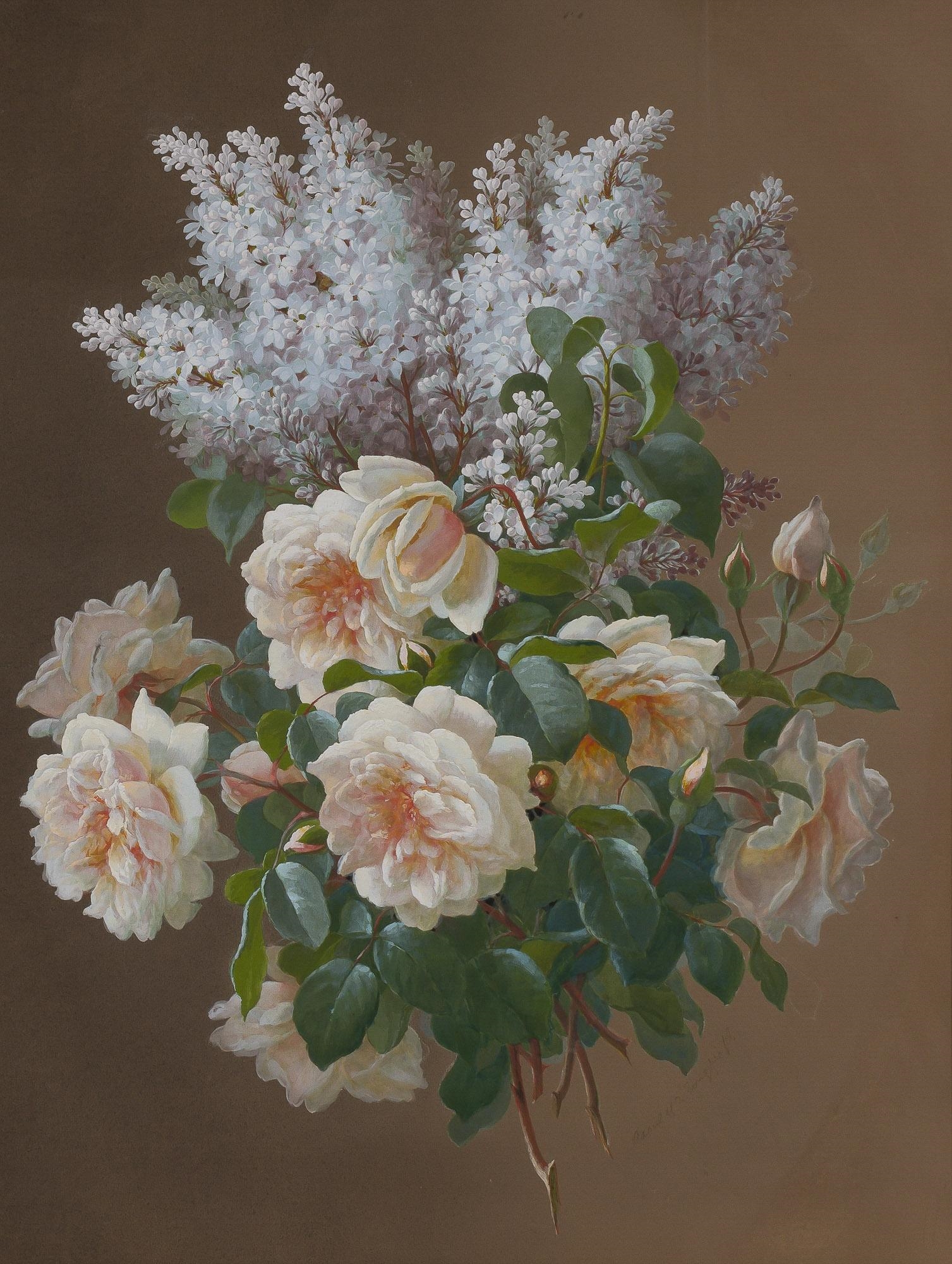 Lilacs and Roses by Raoul M. de Longpre