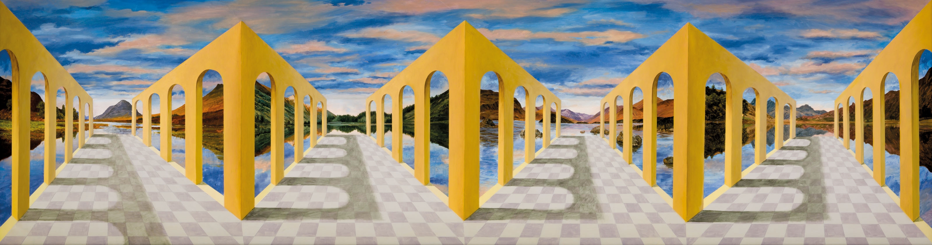 Artwork by Patrick Hughes, Cratylus, Made of oil on board construction