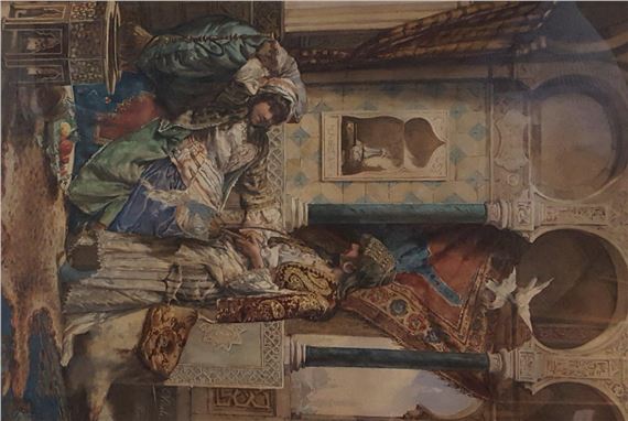 Two women in the harem by Edouardo Vitali, 1886