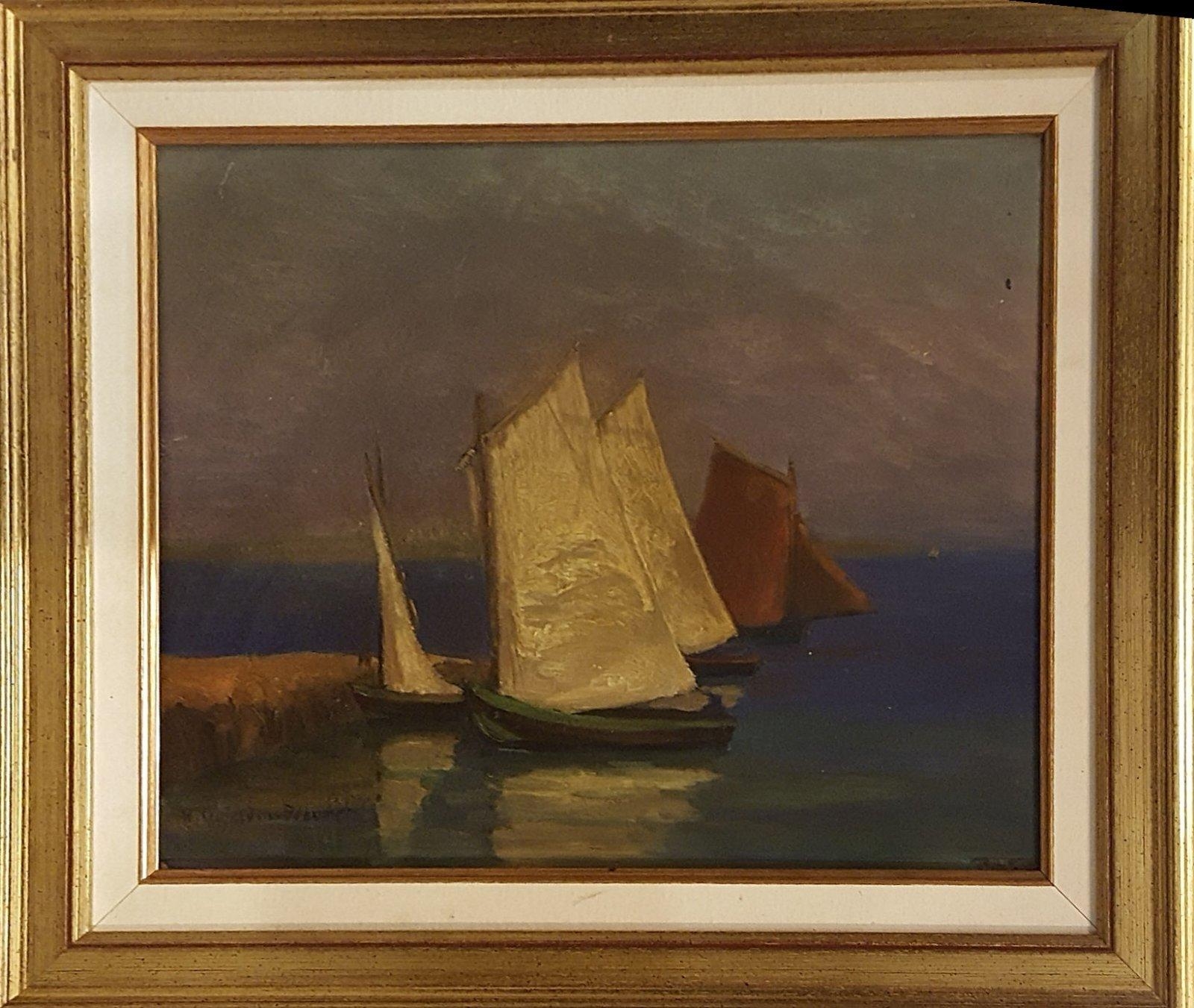 Artwork by Henri-Charles-Etienne Dujardin-Beaumetz, Sailboat, Made of Oil on panel