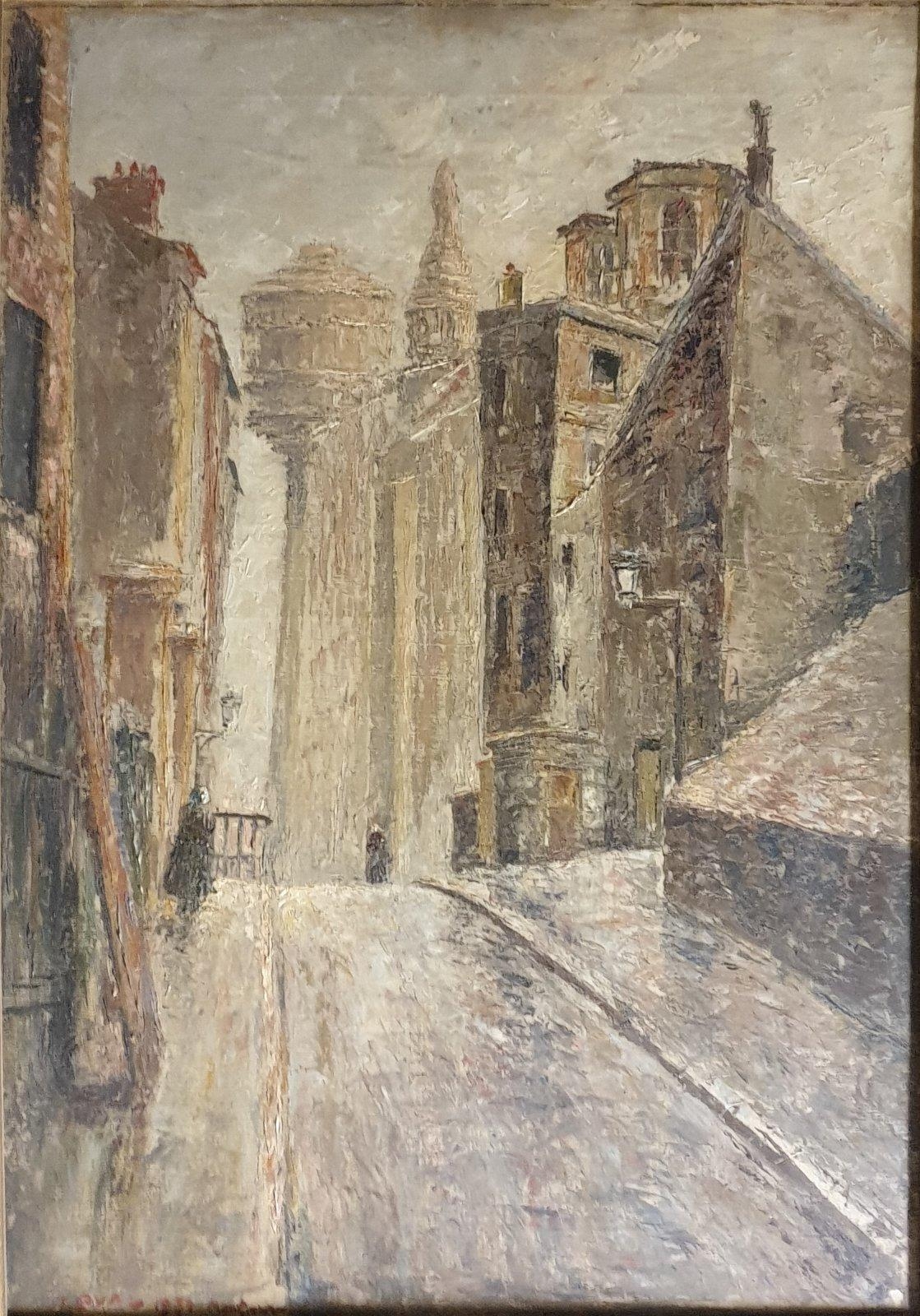 Artwork by Fernand Laval, Ruelle à la tour, Made of Oil on canvas