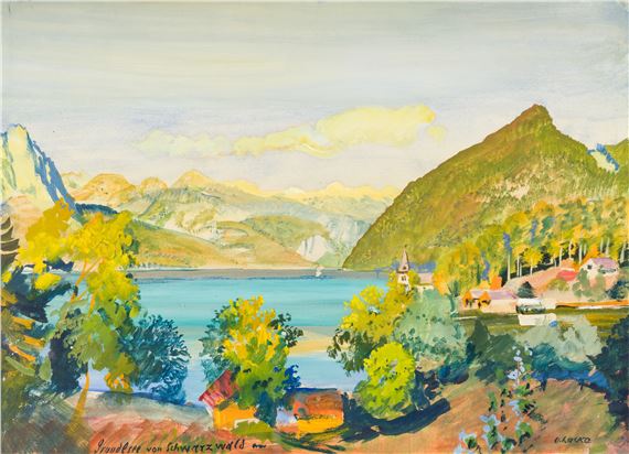 Grundlsee von Schwarzwald by Oskar Laske, 1930s