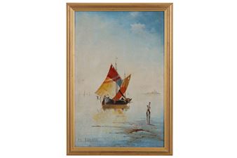 Italianate shipping scene - P.l. Barlaffa