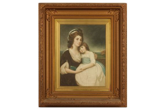 Portrait of lady Georgiana Smyth (circa 1757-1799) and her son by George Romney