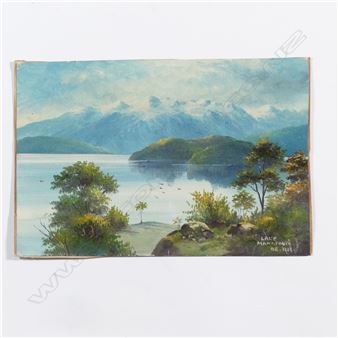 'Lake Manapouri' landscape - J. De Vere