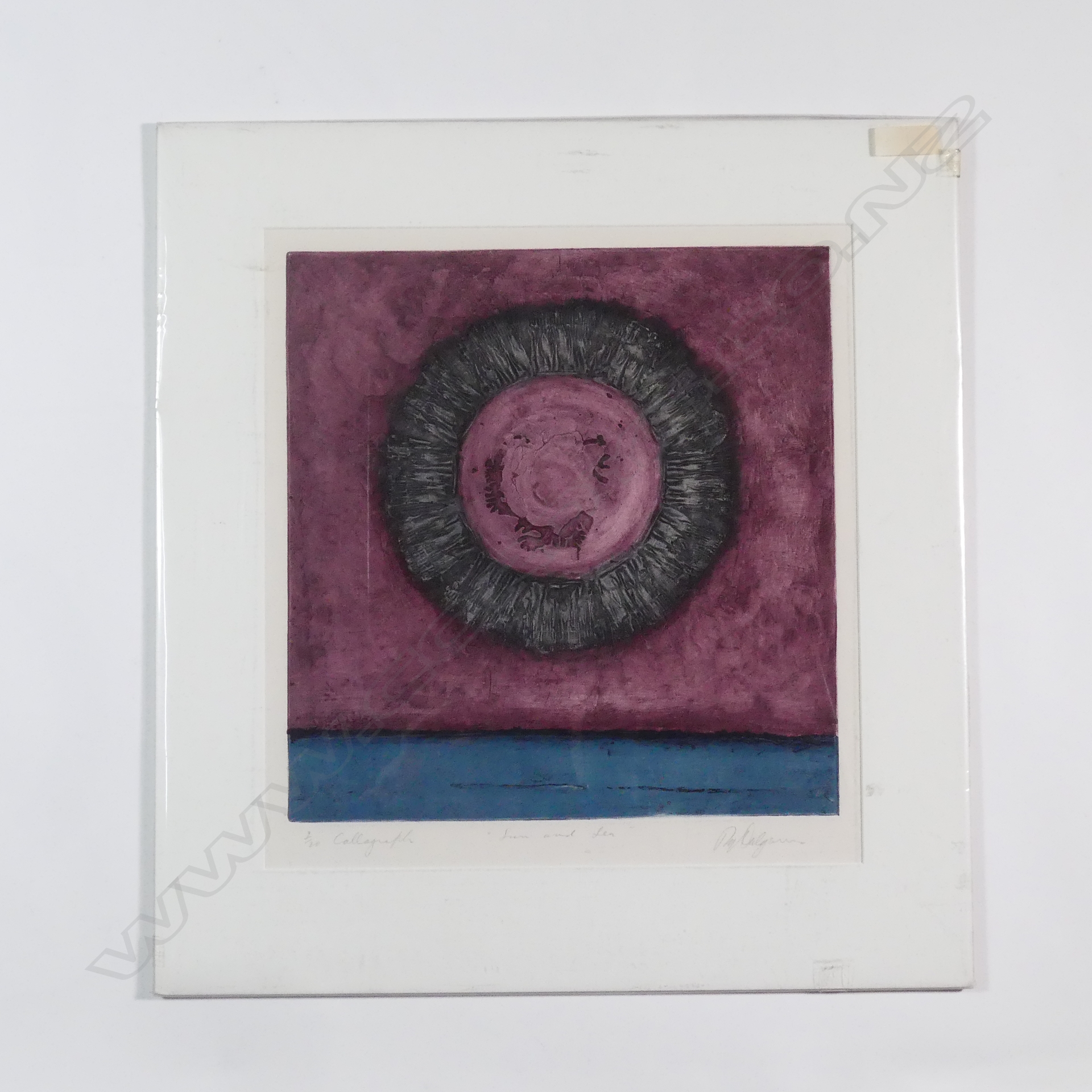 Artwork by Roy Dalgarno, Sun and Sea, Made of Collograph