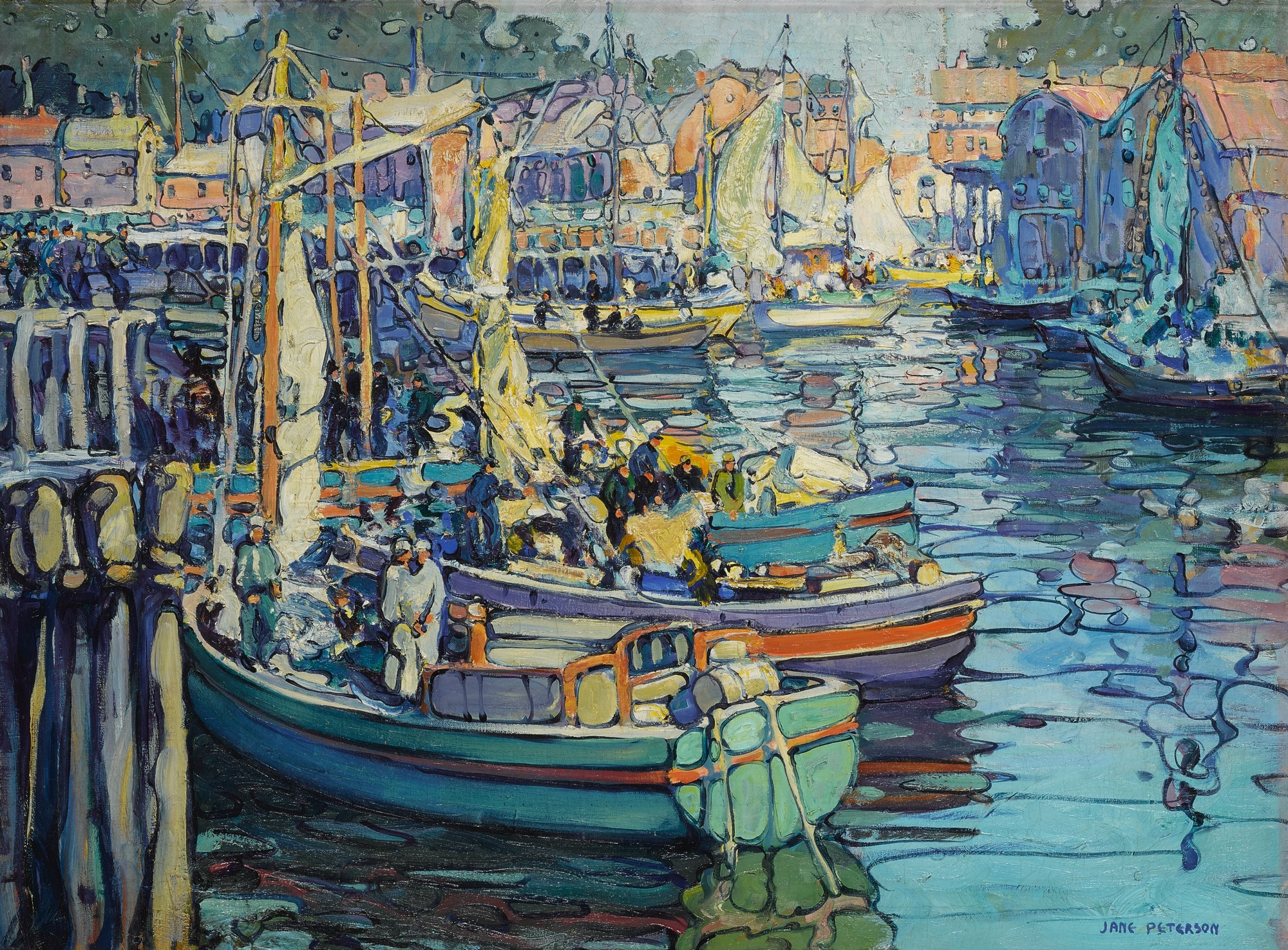 Jane Peterson | GLOUCESTER BOATS (Circa 1916) | MutualArt