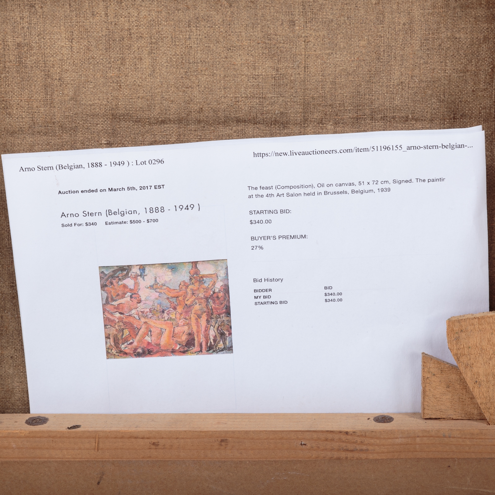 Artwork by Arno Stern, "The Feast,", Made of oil on canvas