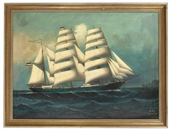 Kapitänsbild der Dreimastbark 'Albert Rickmers' II - Pun Woo