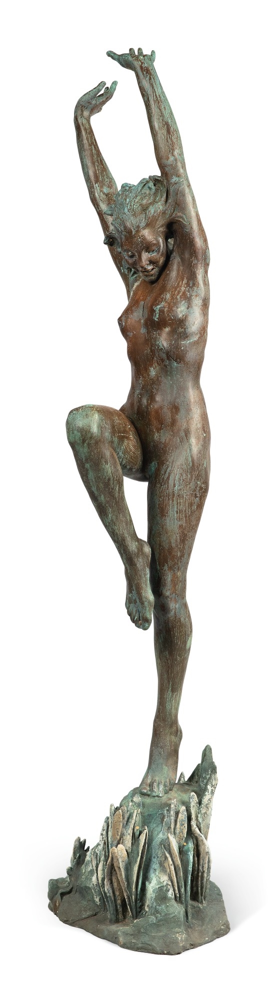 Artwork by Harriet Whitney Frishmuth, JOY OF THE WATERS, Made of bronze with verdigris patina