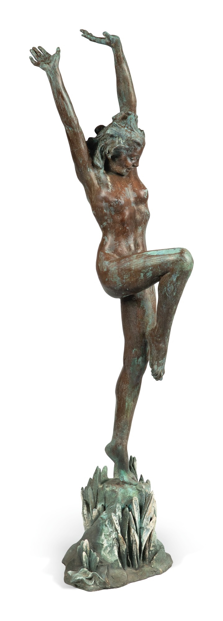 Artwork by Harriet Whitney Frishmuth, JOY OF THE WATERS, Made of bronze with verdigris patina