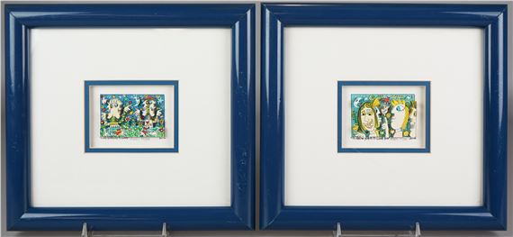 James Rizzi | (2) 3D Artworks: Street Lunch The Brunch Bunch