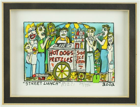 ジェームス・リジィ OUTDOOR LUNCHEN James Rizzi | (2) 3D Artworks: Street Lunch The Brunch Bunch